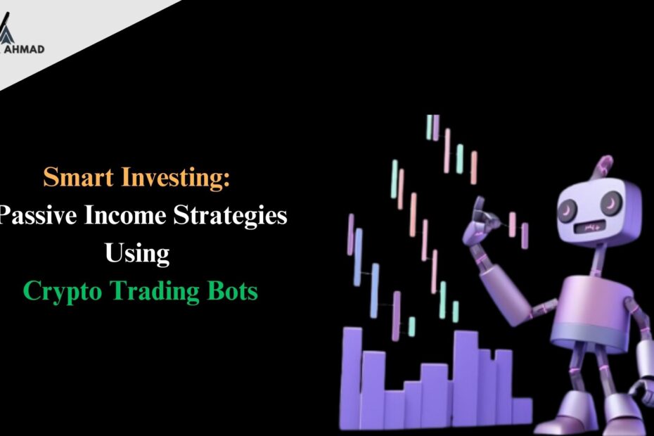 A futuristic banner showing crypto trading bots working in a digital environment.